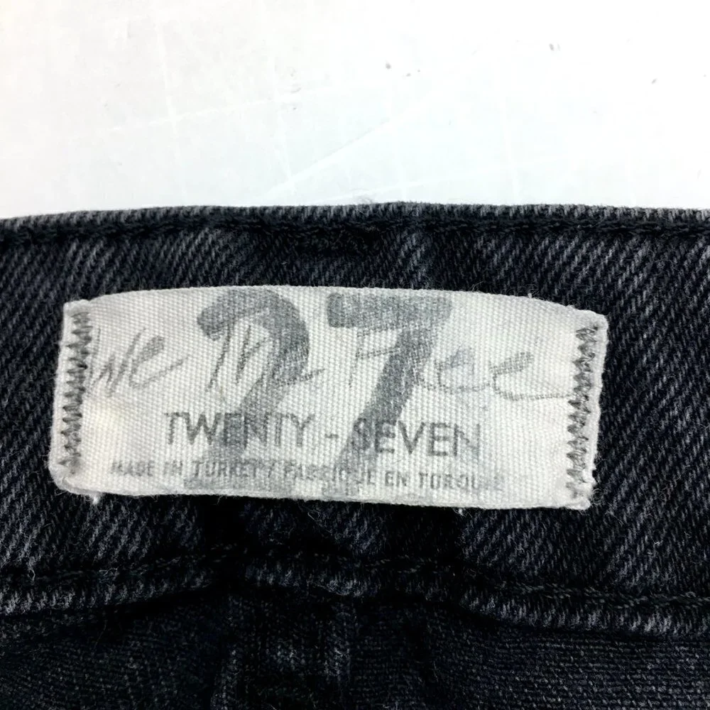 Free People We The Free Faded Black High Rise Jeans Distressed size 27
